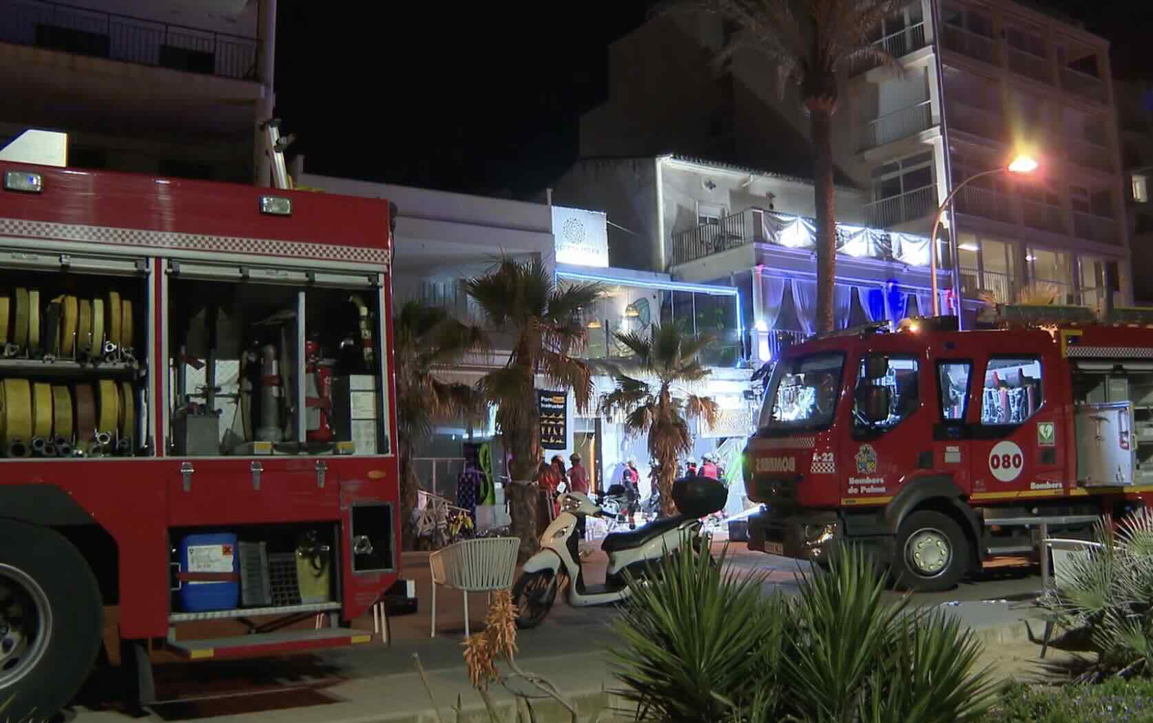 Imagen del derrumbe del restaurante en Palma.