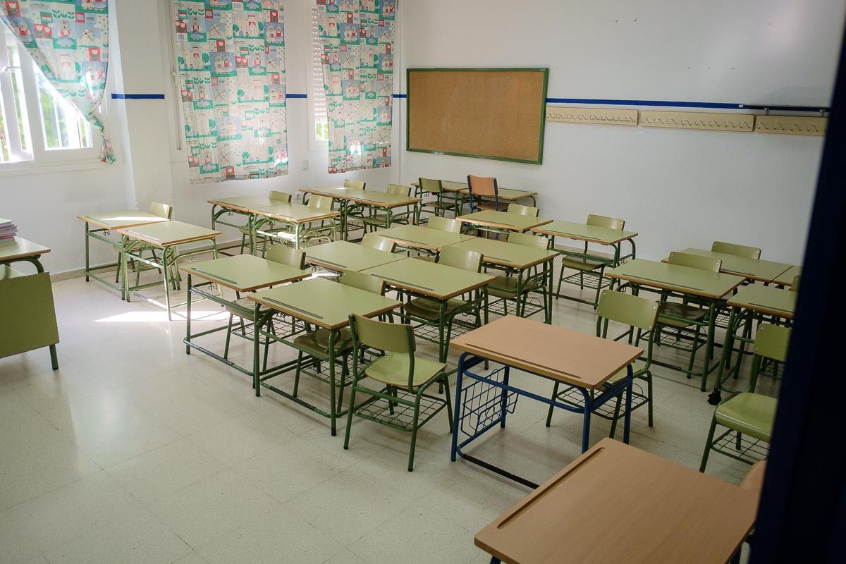 Un aula cerrada en la provincia de Cádiz.