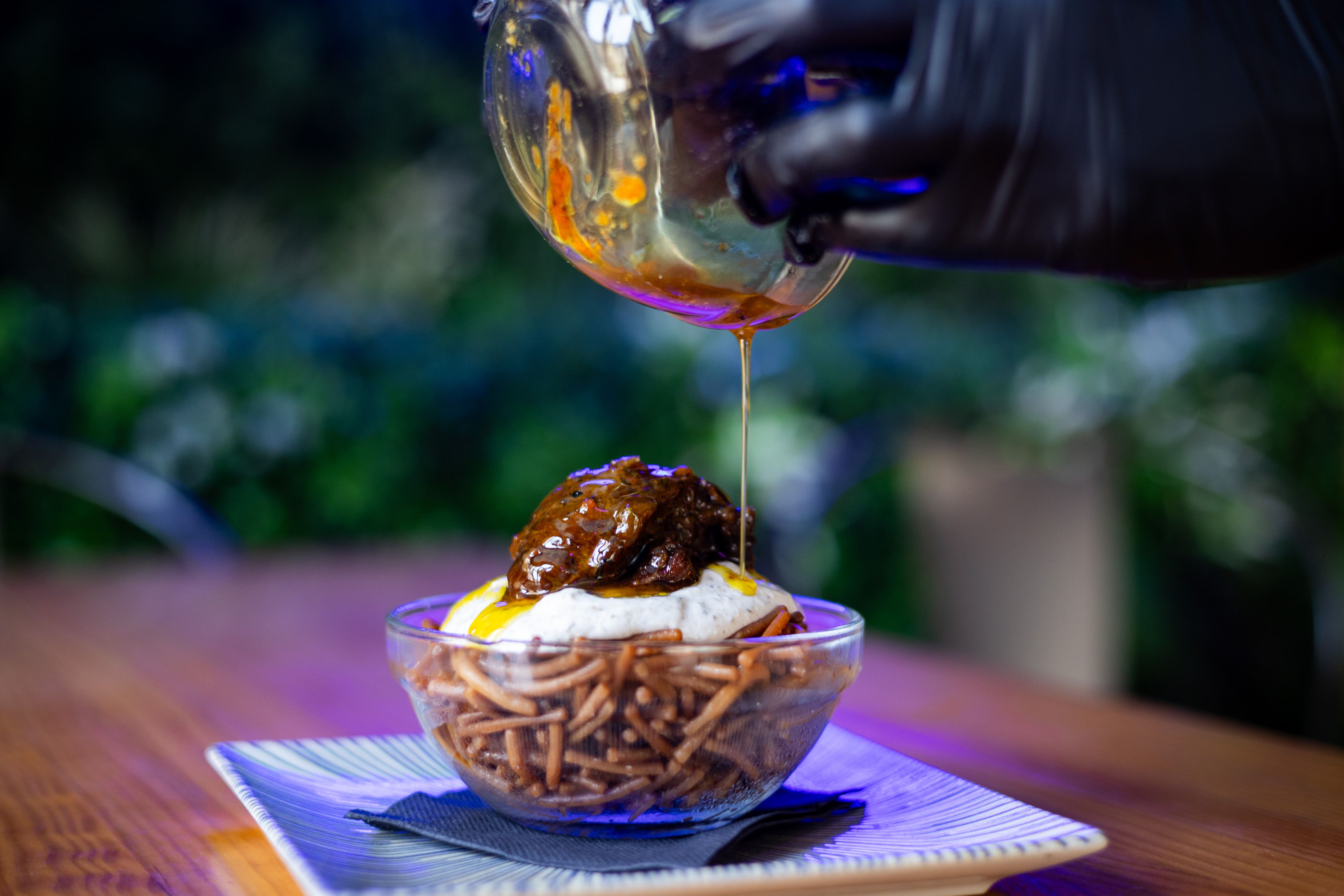 Fideos tostados en Palique, el gastrobar ubicado en la calle Chapinería en Jerez.