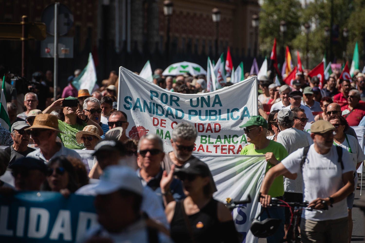 La manifestación de Sevilla por los servicios públicos, en imágenes