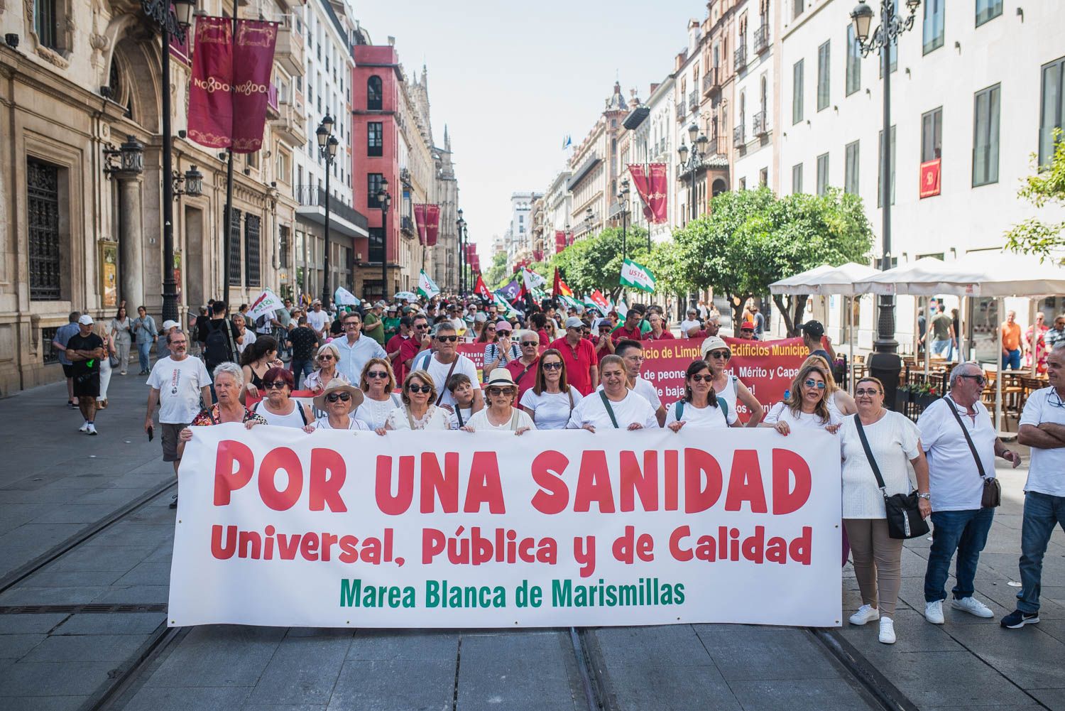 La manifestación de Sevilla por los servicios públicos, en imágenes