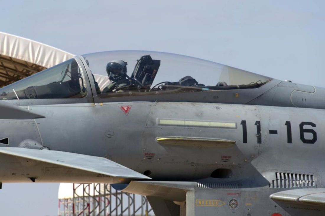 Un piloto, en un Eurofighter. FOTO: Fuerzas Armadas