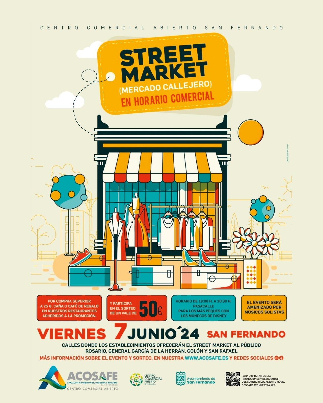 Cartel del Street Market en San Fernando.