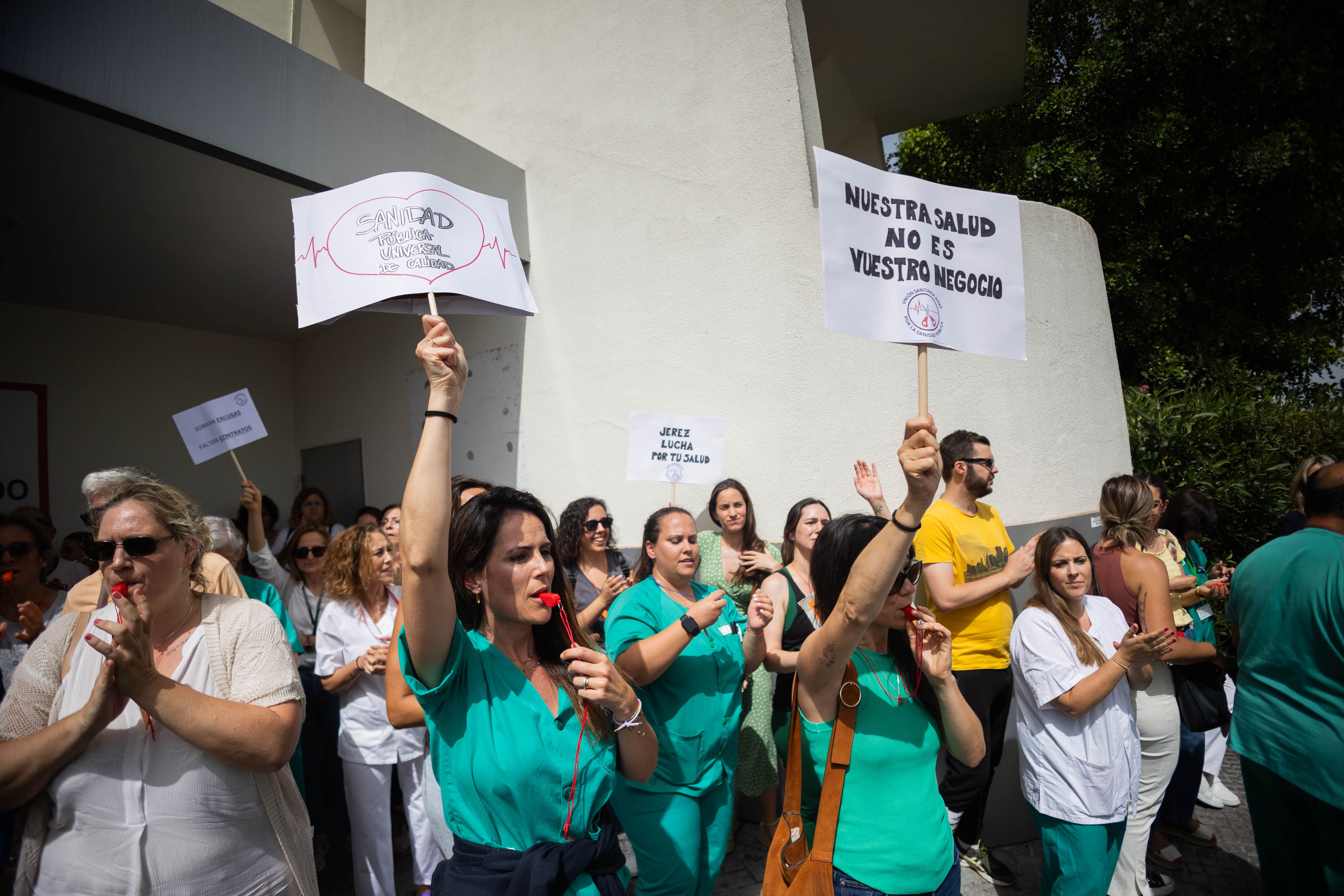 Protesta en defensa de la sanidad pública en Jerez. Protesta en defensa de la sanidad pública en Jerez.