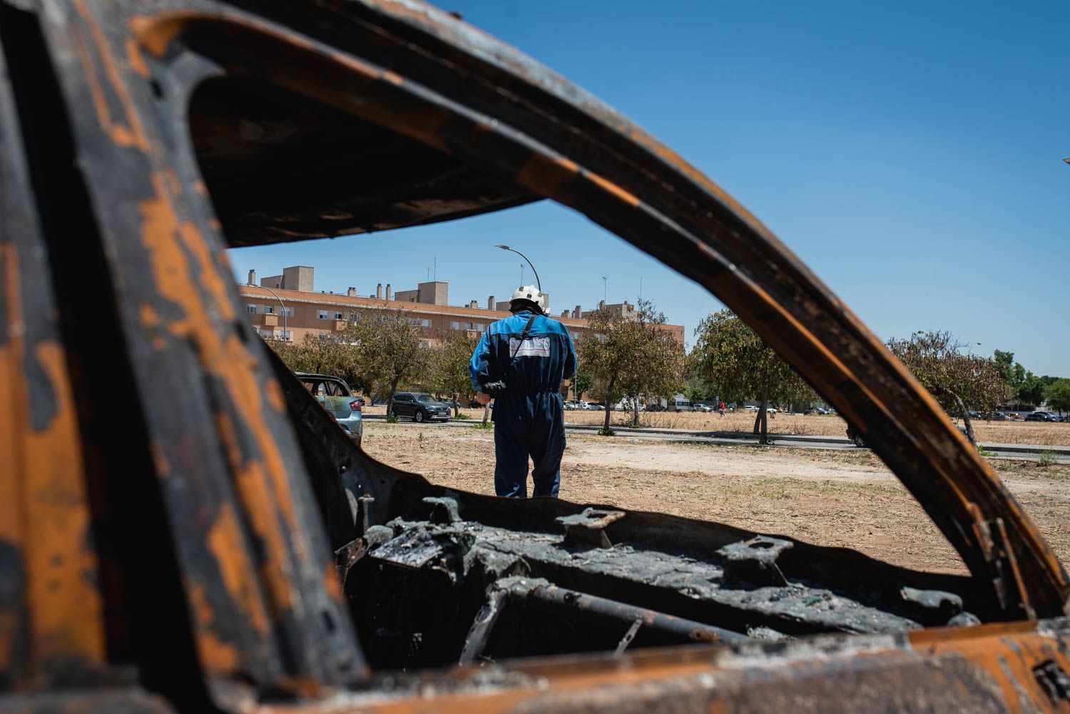 Las secuelas del incendio de Pino Montano, en imágenes.