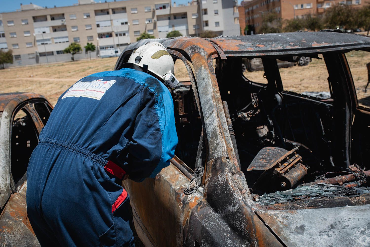Las secuelas del incendio de Pino Montano, en imágenes.