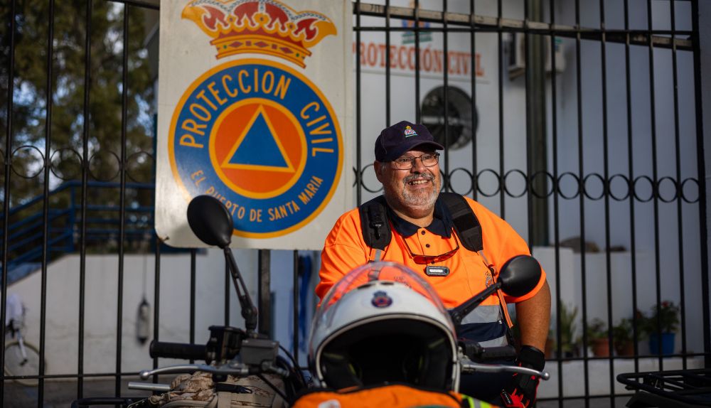 Juan Pablo Calafat, antes de realizar su servicio en las playas.