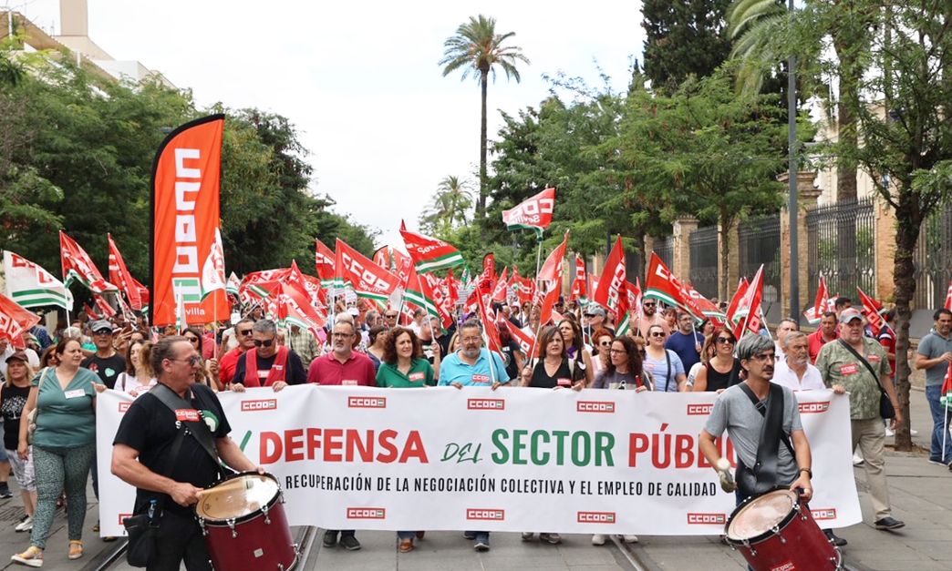 La movilización que se ha celebrado en Sevilla por parte de CCOO. La movilización que se ha celebrado en Sevilla por parte de CCOO.