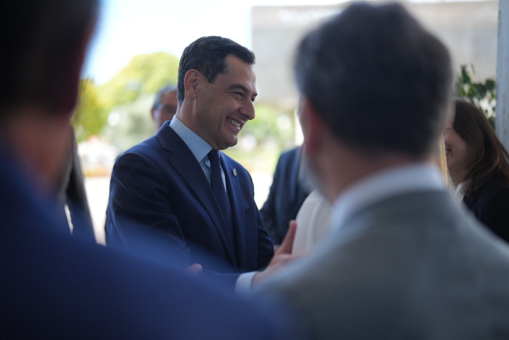Juanma Moreno, durante el acto al que ha asistido este jueves en Málaga.