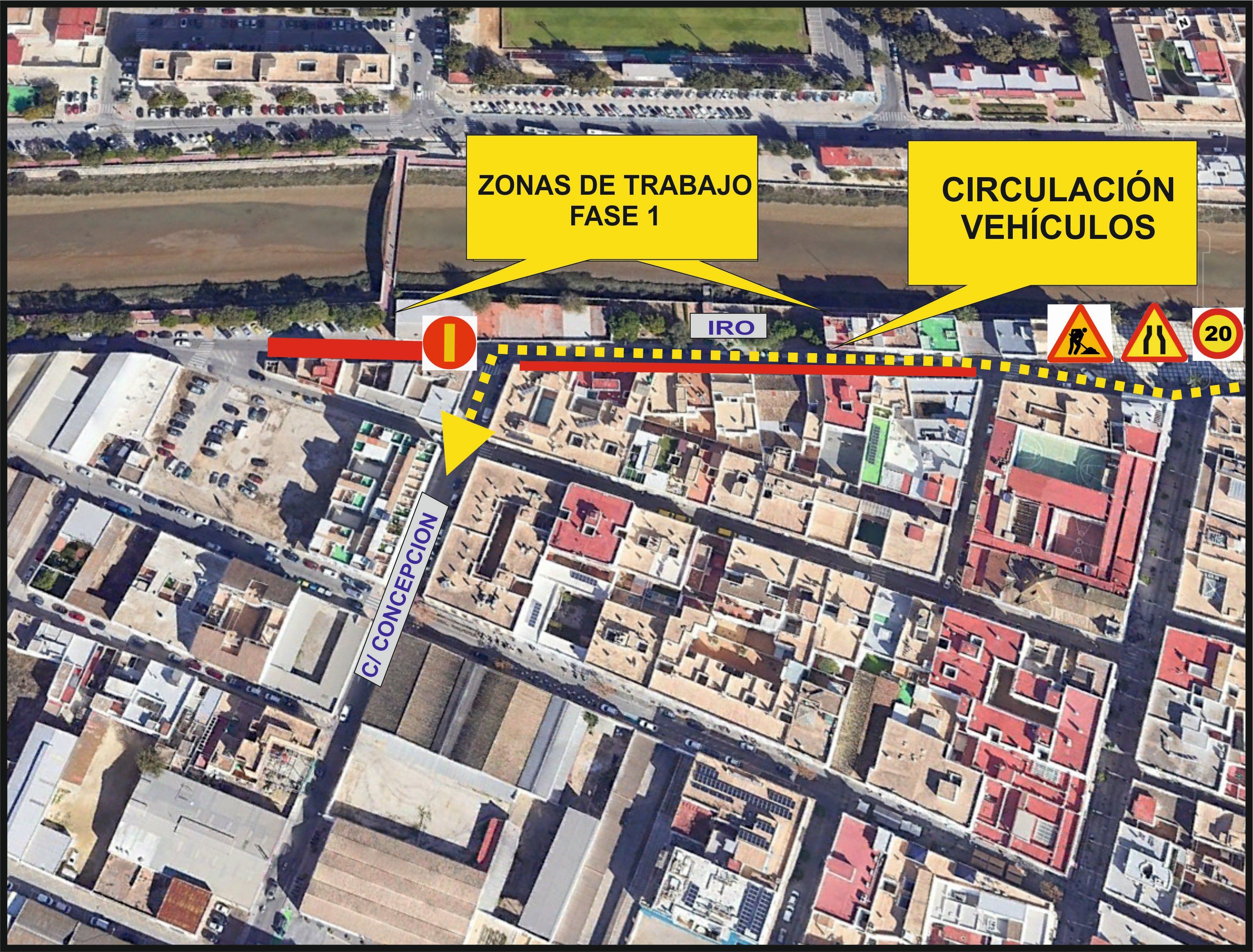 El corte de la calle Iro de Chiclana.