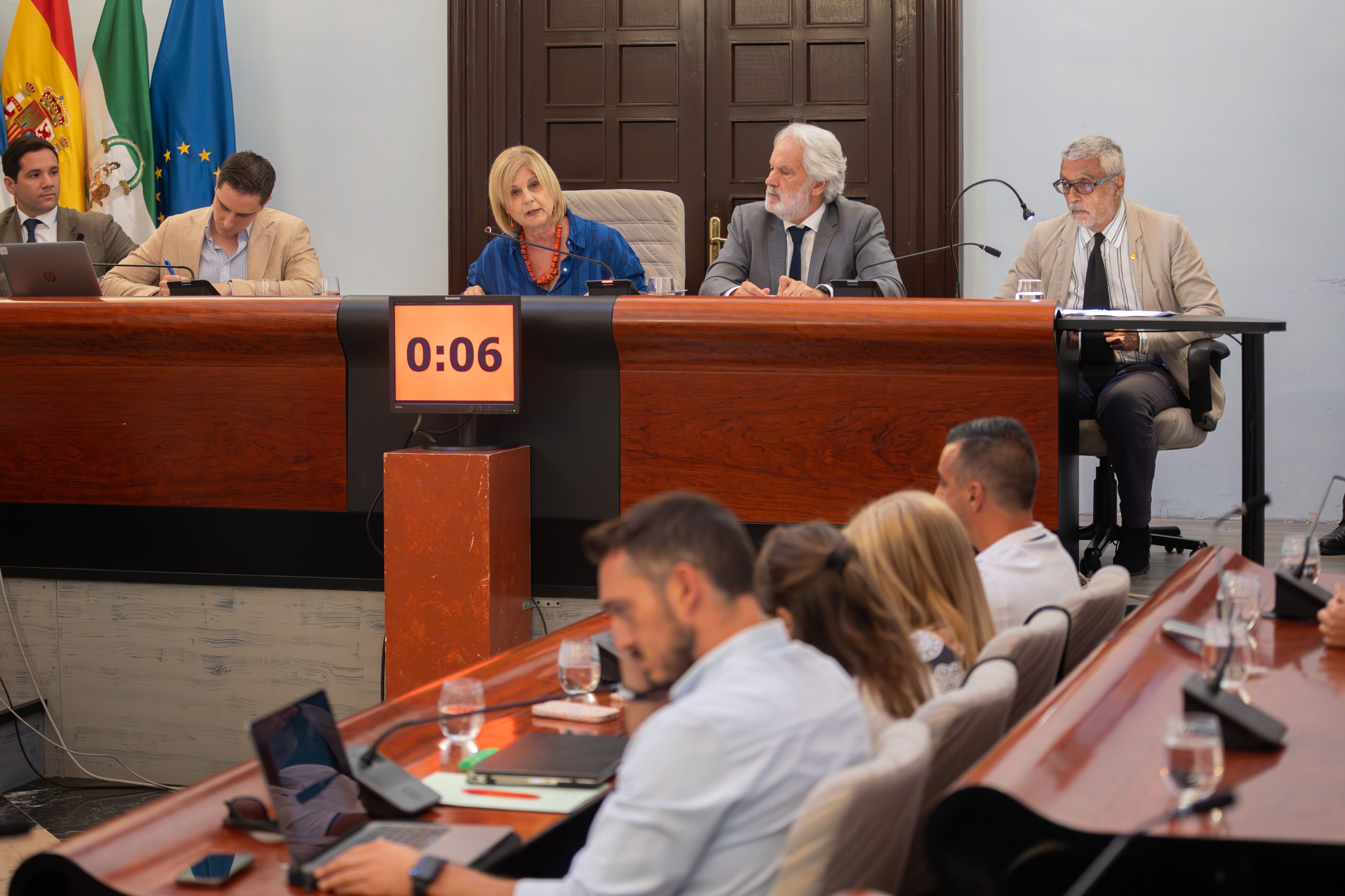 La alcaldesa, María José García-Pelayo, en el pleno extraordinario. La alcaldesa, María José García-Pelayo, en el pleno extraordinario.