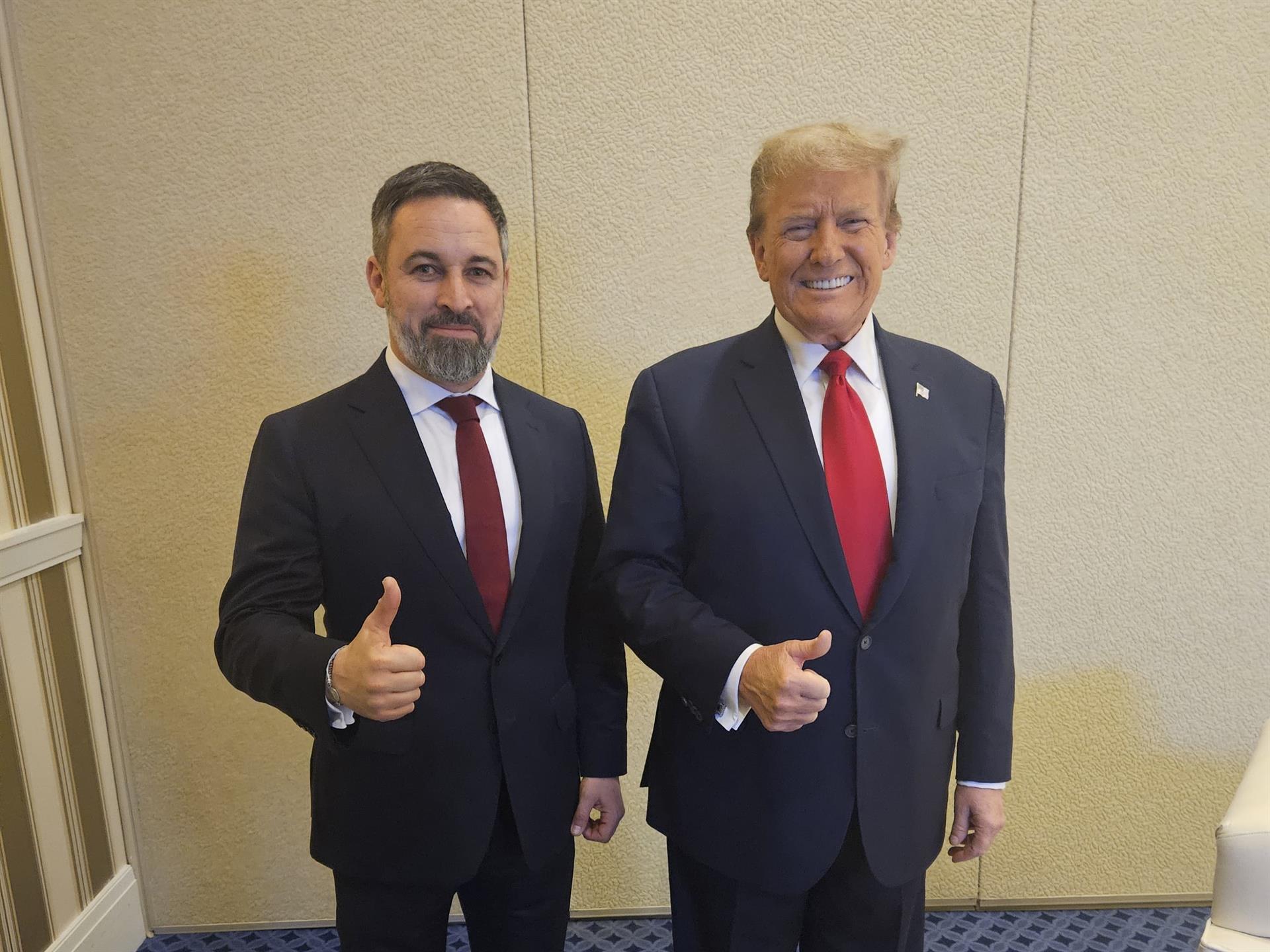 Abascal y Trump, en una imagen de archivo durante un encuentro en 2022. Abascal y Trump, en una imagen de archivo durante un encuentro en 2022.