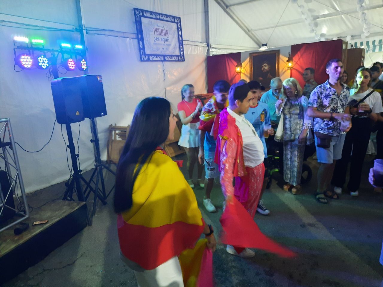 Celebración del triunfo de la selección en la Feria de San Fernando.