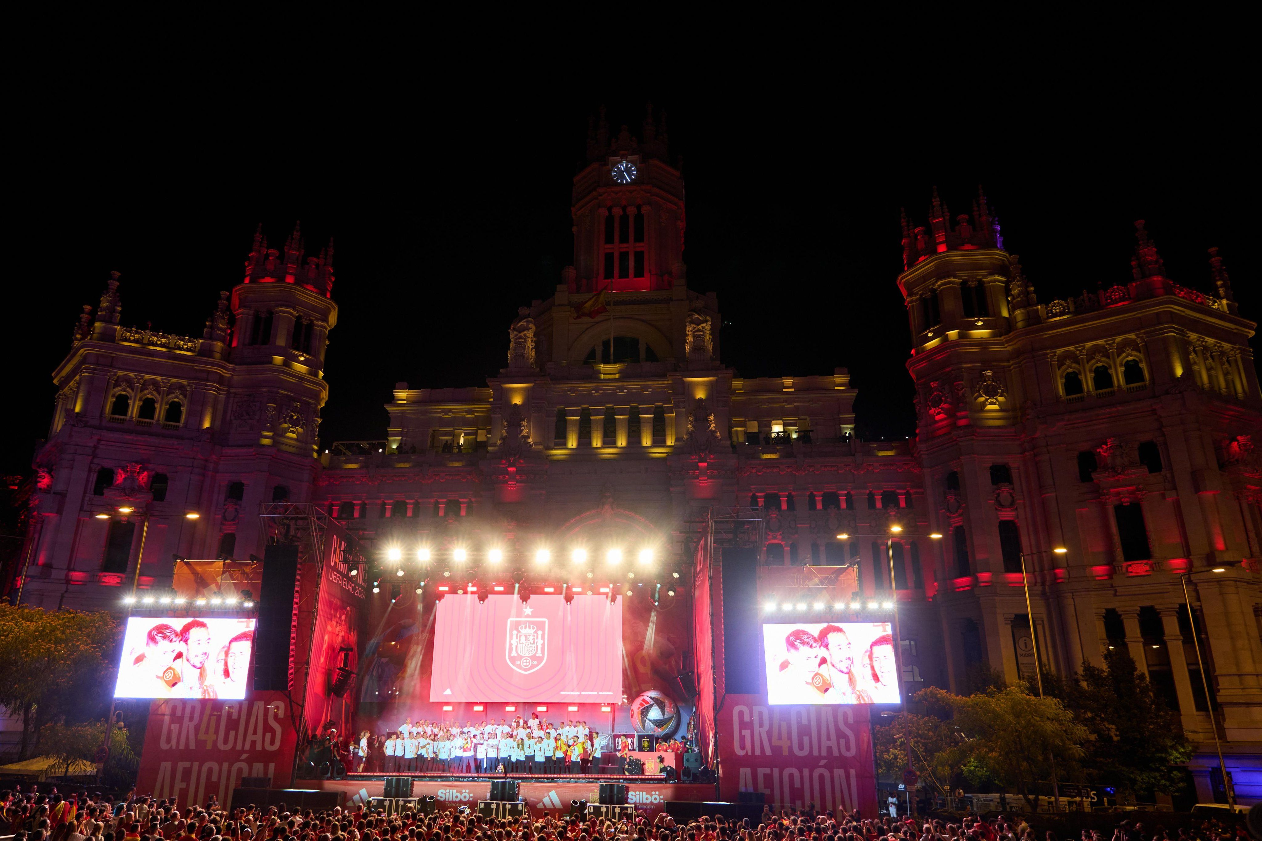 Celebración de la selección española donde se dijo 'Gibraltar español'.