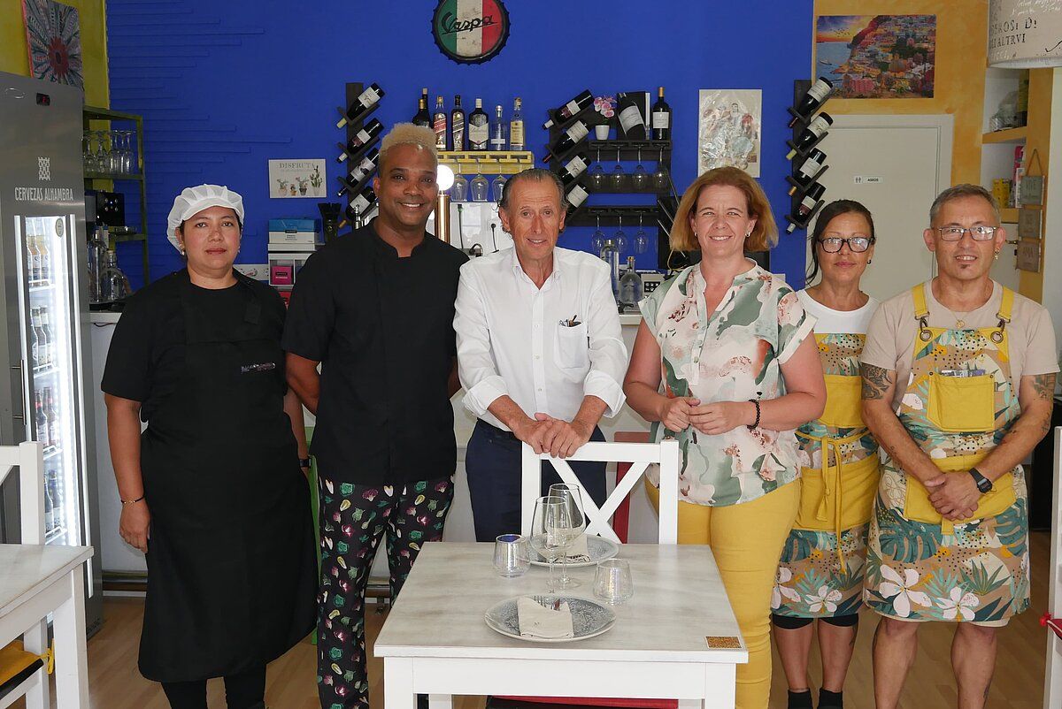 Restaurante italiano Mi alma, regentado por un cocinero dominicano en Chiclana.