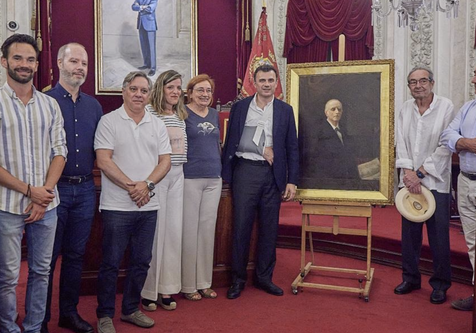 Presentación de los trabajos de restauración de un cuadro de Eduardo Benot.