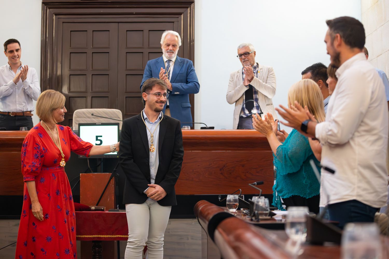 Gabriel Fabregat, que ha sido investido nuevo concejal por el PSOE en el pleno urgente de agosto de Jerez.