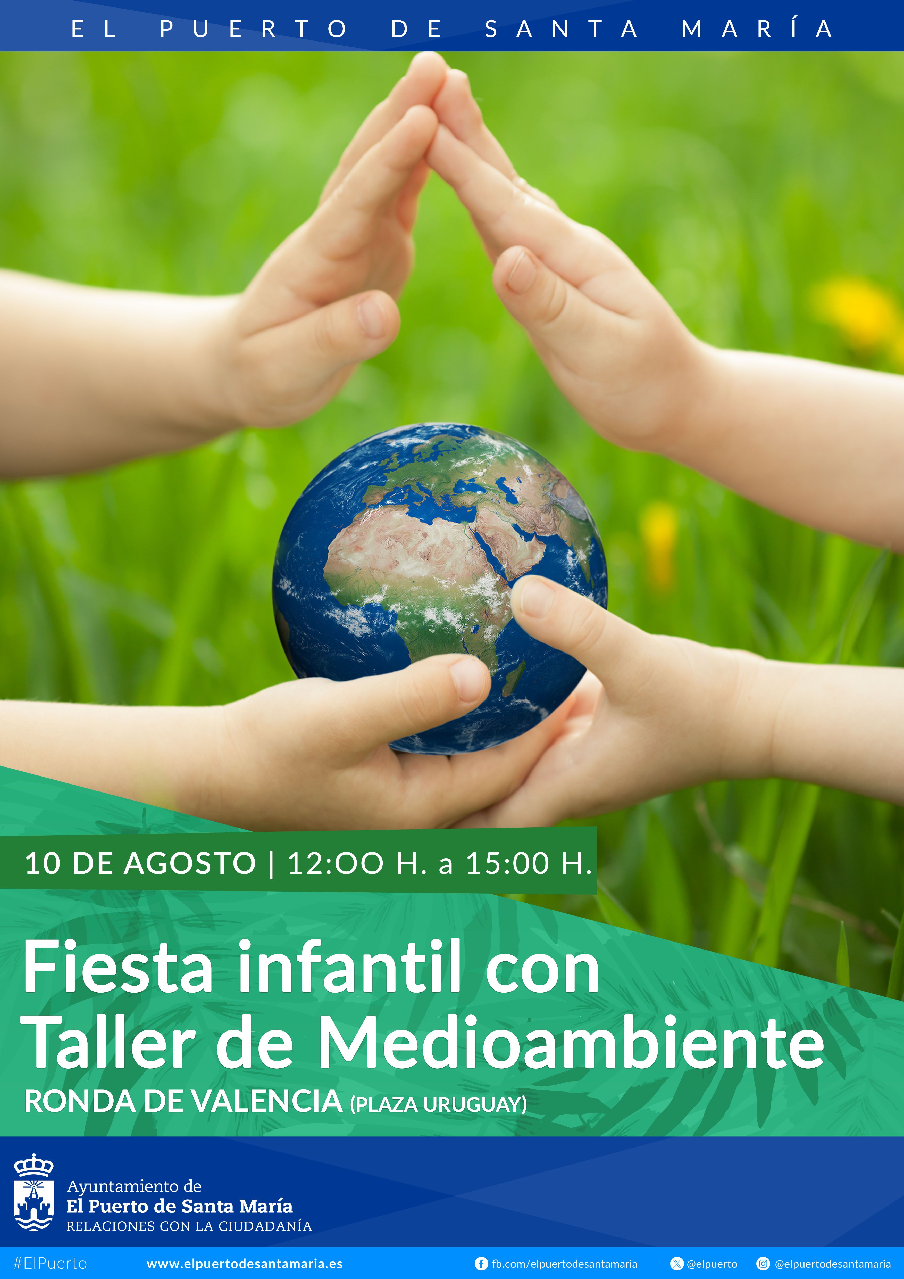 2024. 08. 07 CARTEL FIESTA INFANTIL CON TALLER DE MEDIOAMBIENTE EN RONDA DE VALENCIA