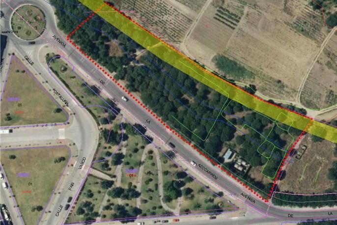 La zona donde se va a ubicar la nueva zona verde de Medina Sidonia, en una imagen compartida por el Ayuntamiento.