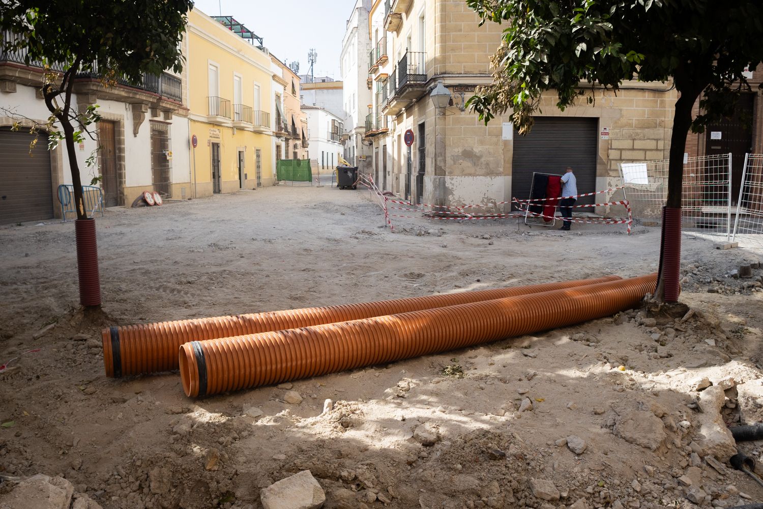 Plaza San Juan totalmente levantada