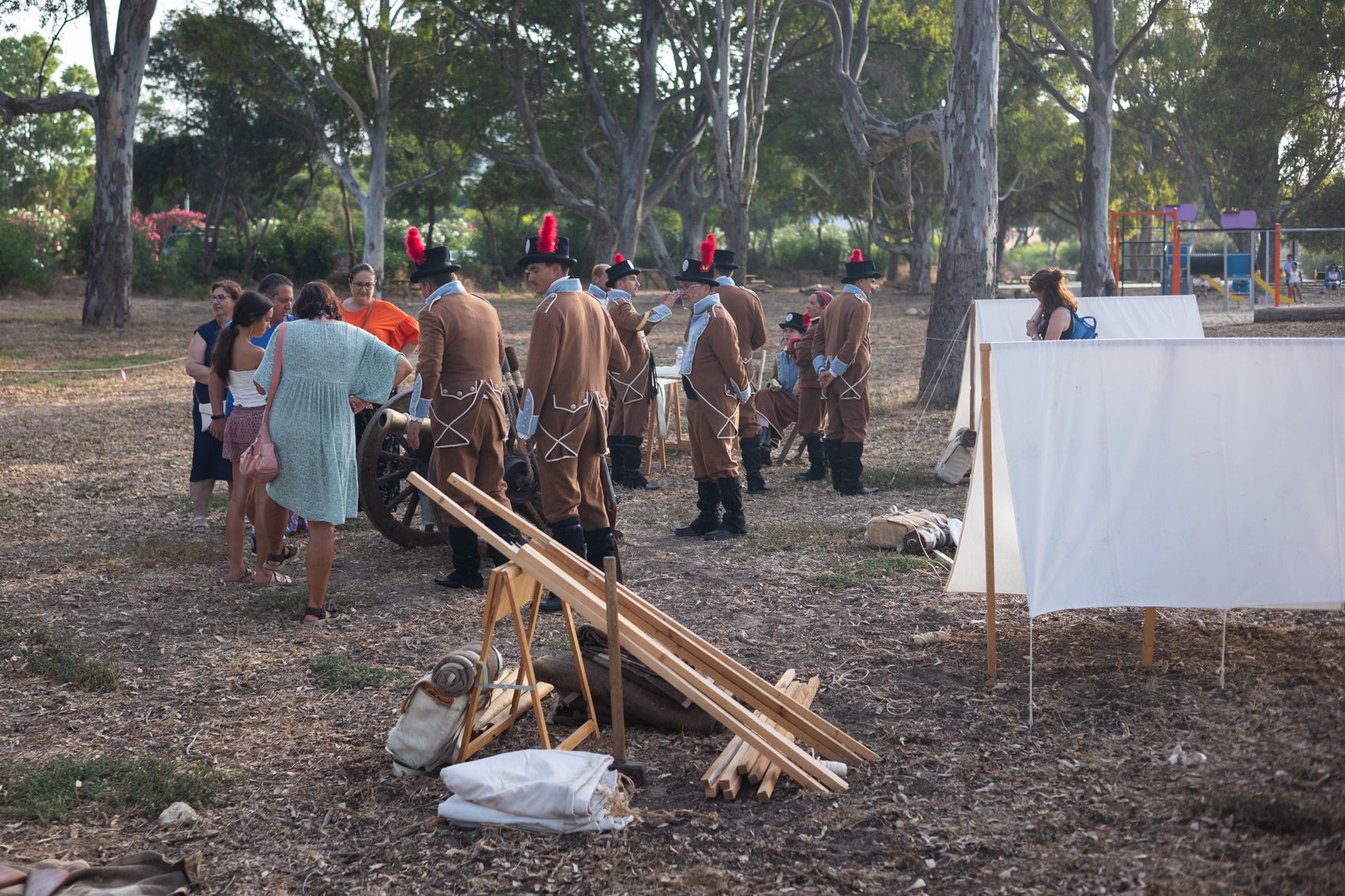 Campamento de soldados españoles