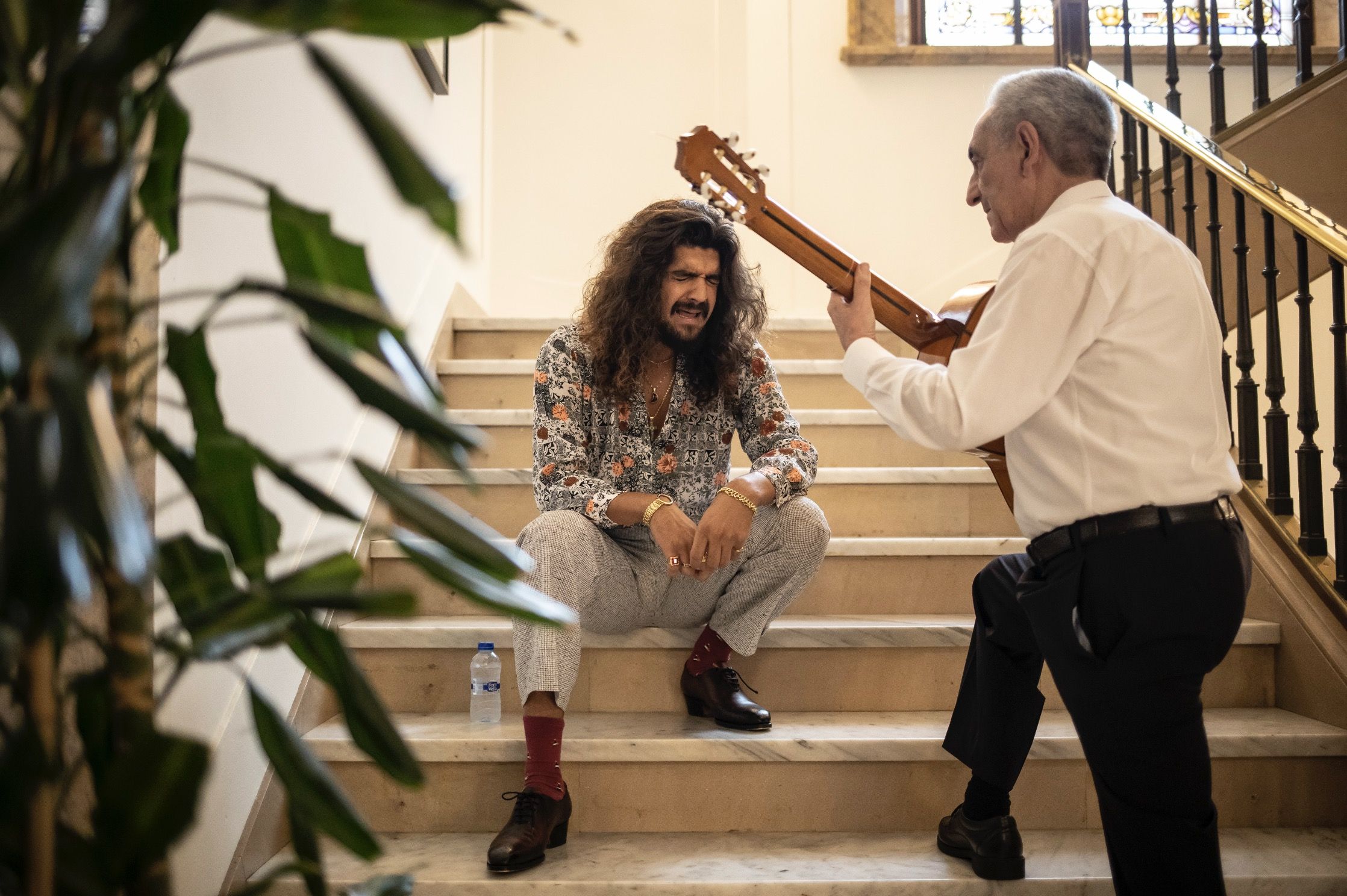 Israel Fernández y Antonio El Relojero en los previos a su participación en ciclo flamenco de cante en los balcones de Flamenco On Fire 2024