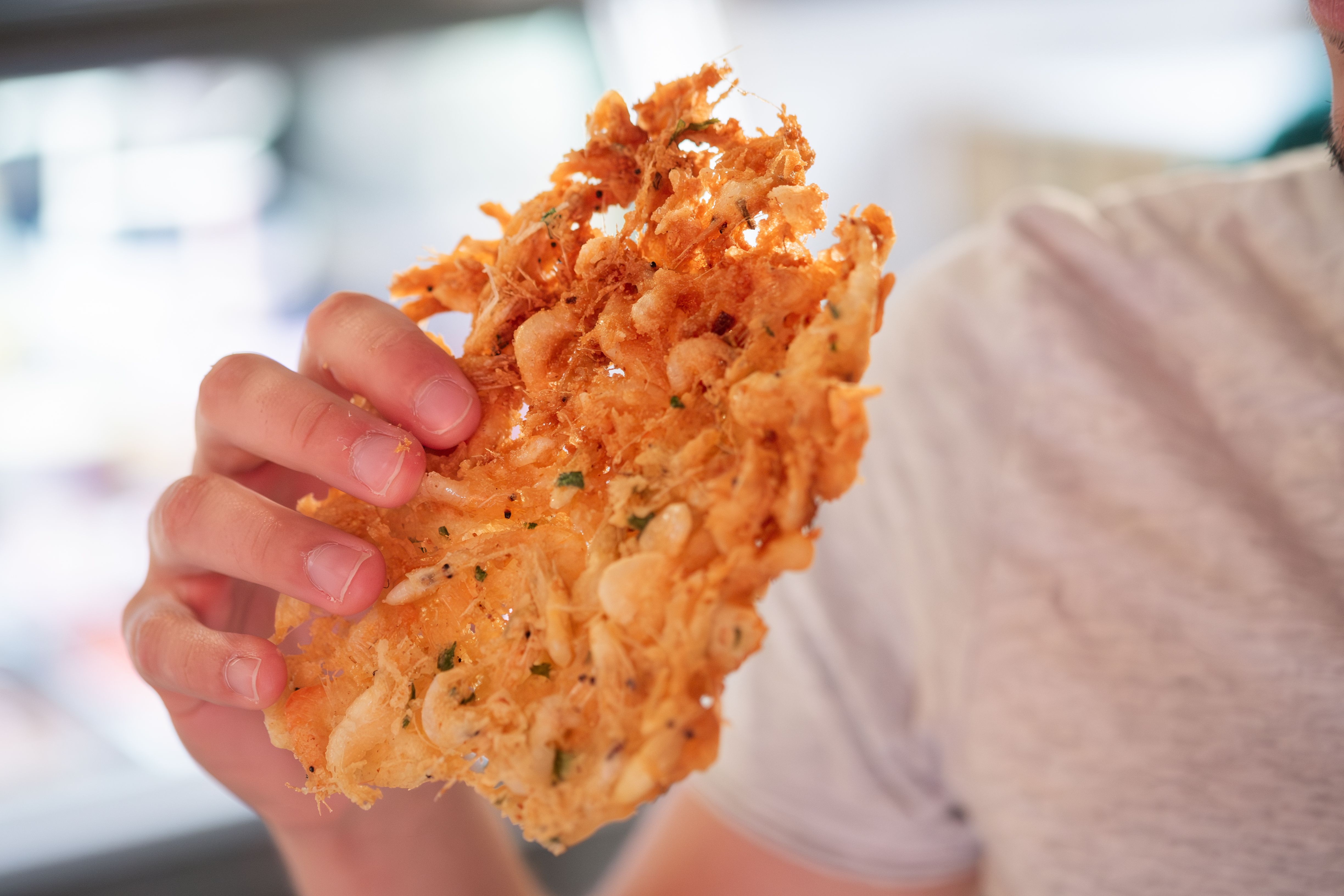 Tortilla de camarones de Casa Balbino. Tortilla de camarones de Casa Balbino.