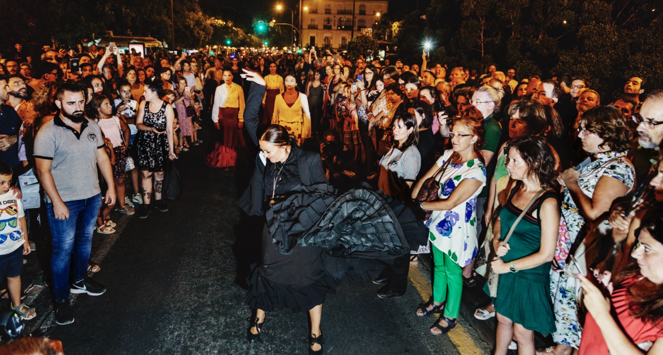 Carrusel flamenco en la plaza del Altozando en una pasada edición de la Bienal de Flamenco de Sevilla.