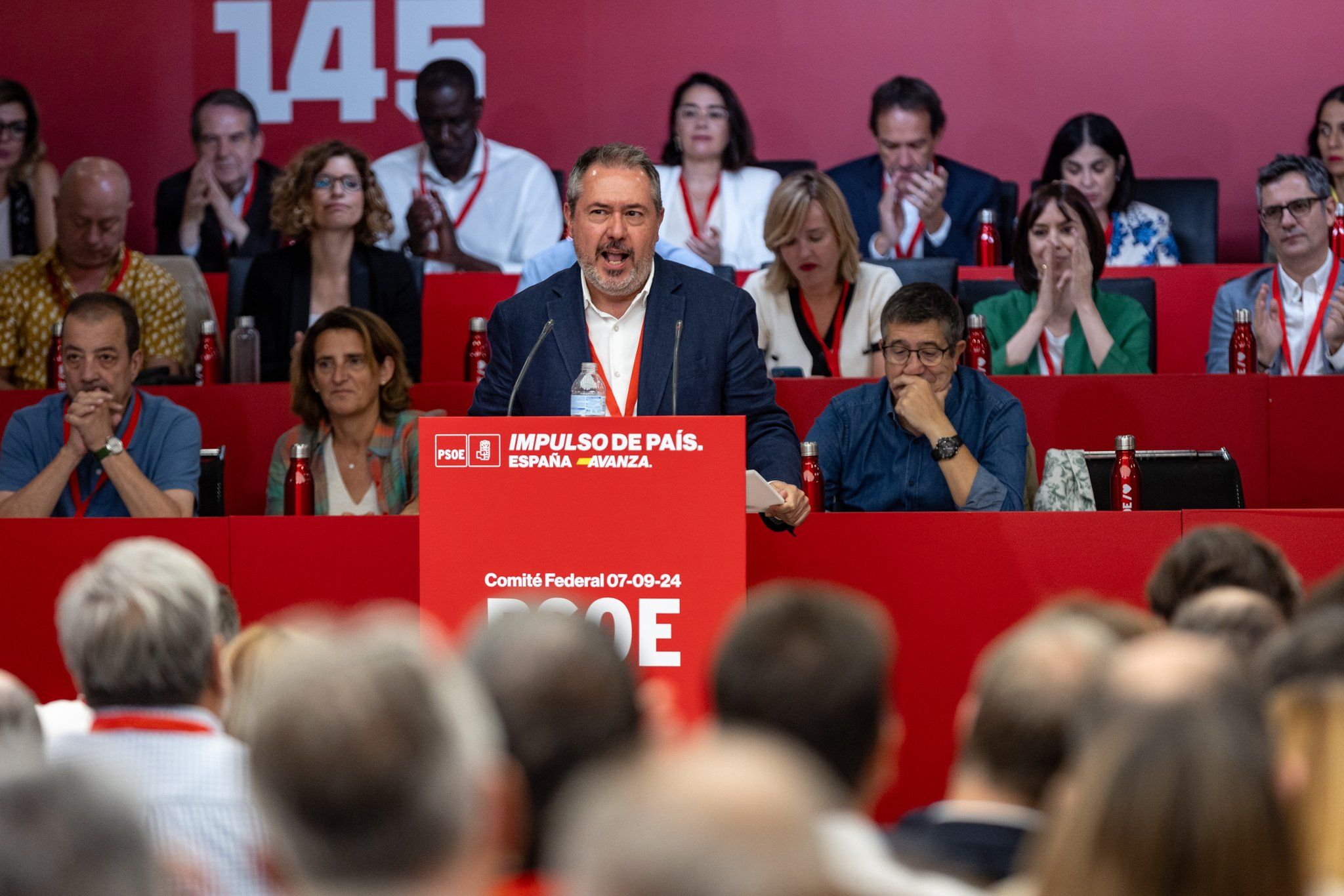 Juan Espadas, líder del PSOE-A, en el comité federal celebrado en Ferraz este pasado fin de semana.