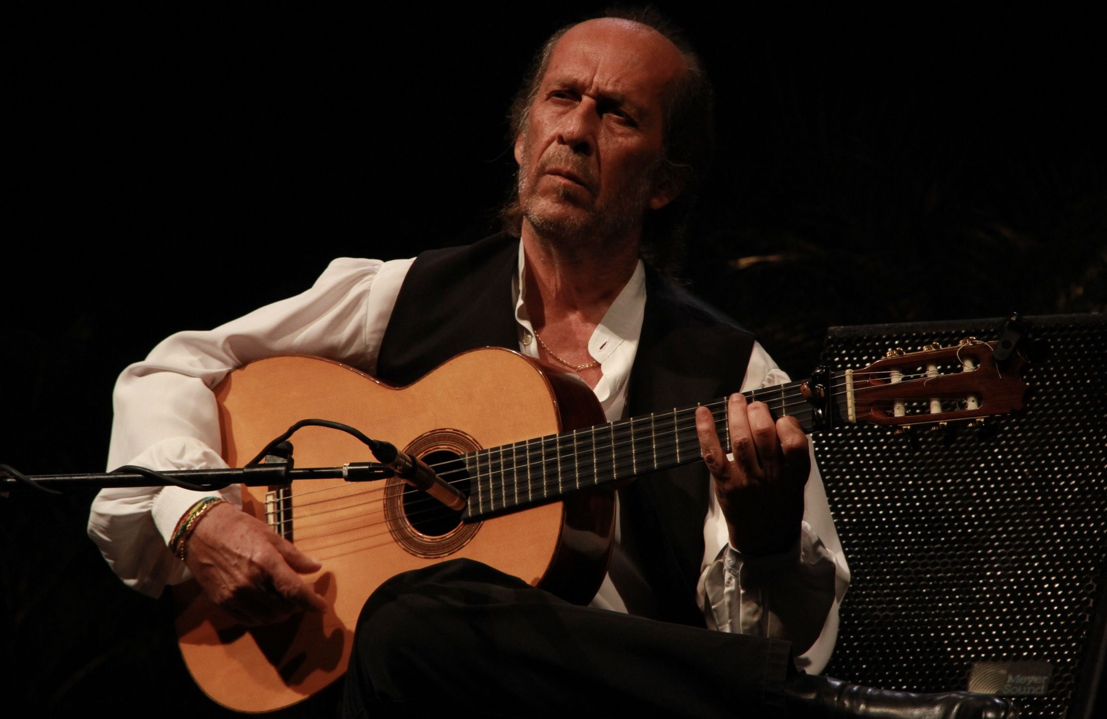 Paco de Lucía durante el concierto que ofreció en agosto de 2013 en el Castillo de San Sebastián de Cádiz.