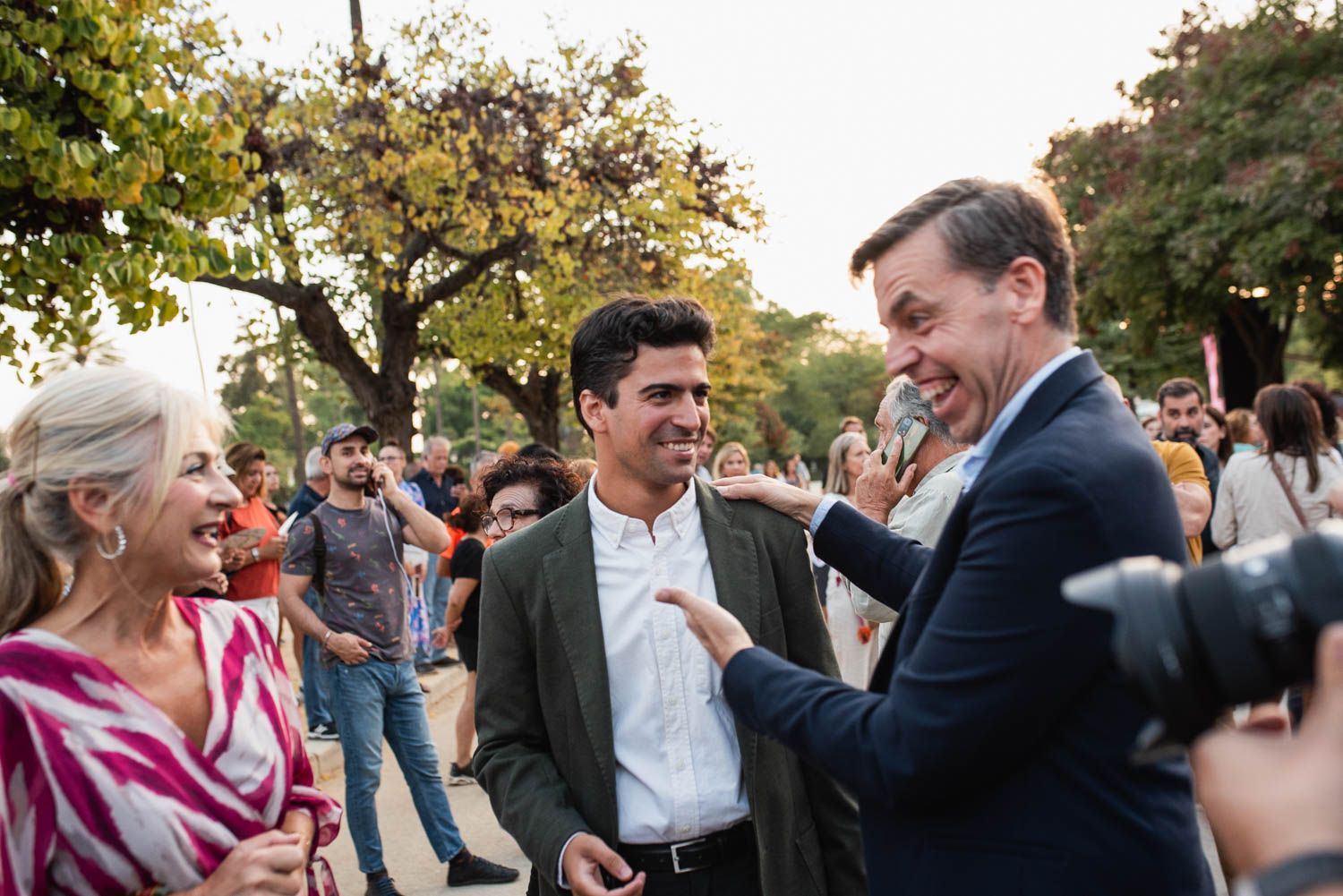 Patricia del Pozo junto a Cristóbal Ortega, director del Instituto Andaluz del Flamenco, en la pasada Bienal de Sevilla.