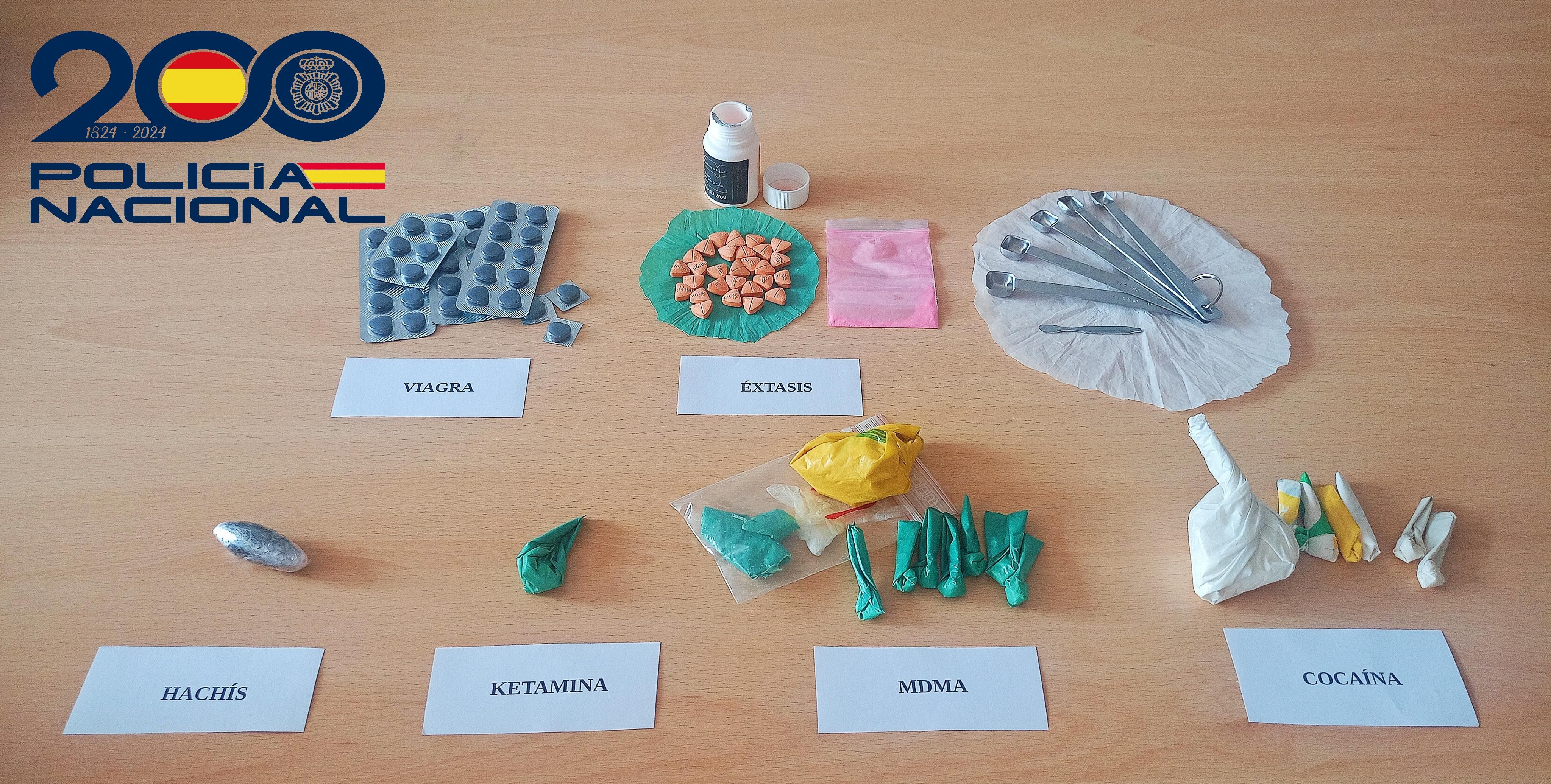 Algunas sustancias como MDMA, cocaína, viagra o éxtasis que se han incautado en San Fernando.