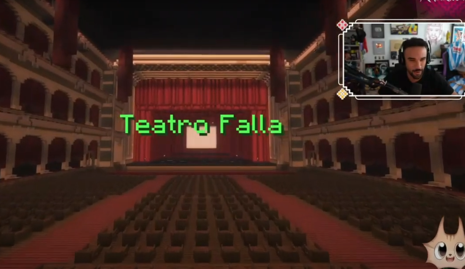 El Teatro Falla en Minecraft, durante una emisión en Twitch de Illojuan, esta semana.