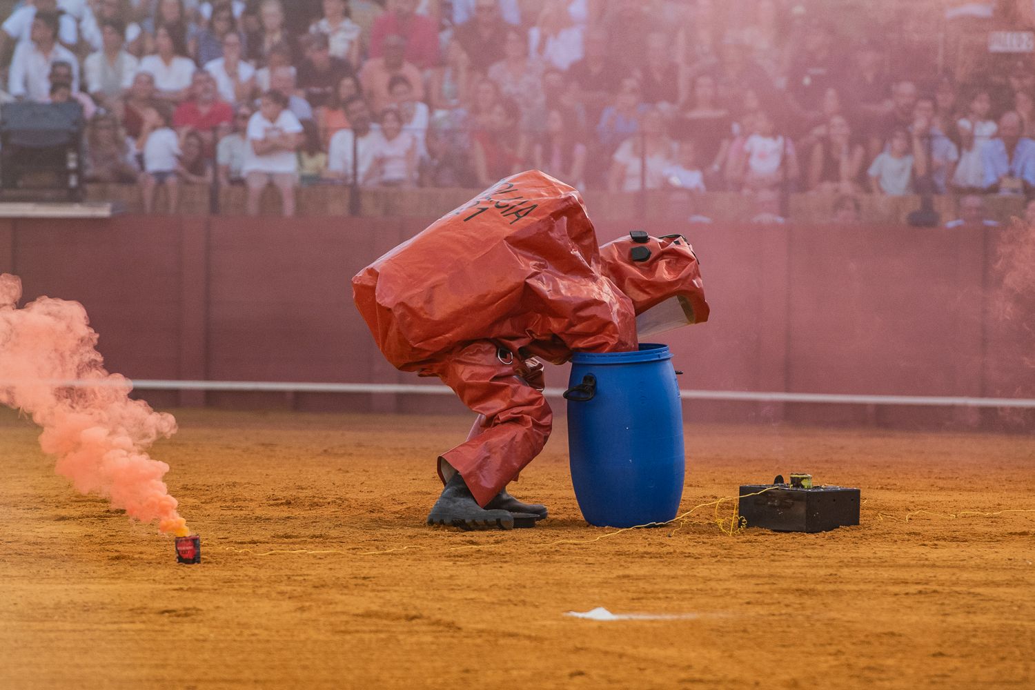 Demostración de operativas de la Policía Nacional en la Maestranza de Sevilla