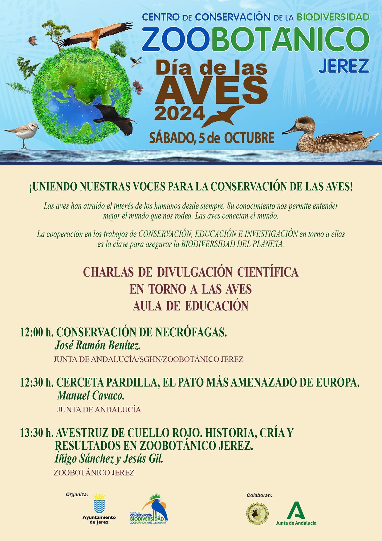 Charlas divulgacion cientifica Día de las Aves 2024 Zoobotánico Jerez