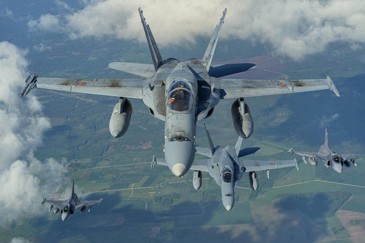 Una imagen de los F-18 del Ministerio de Defensa.