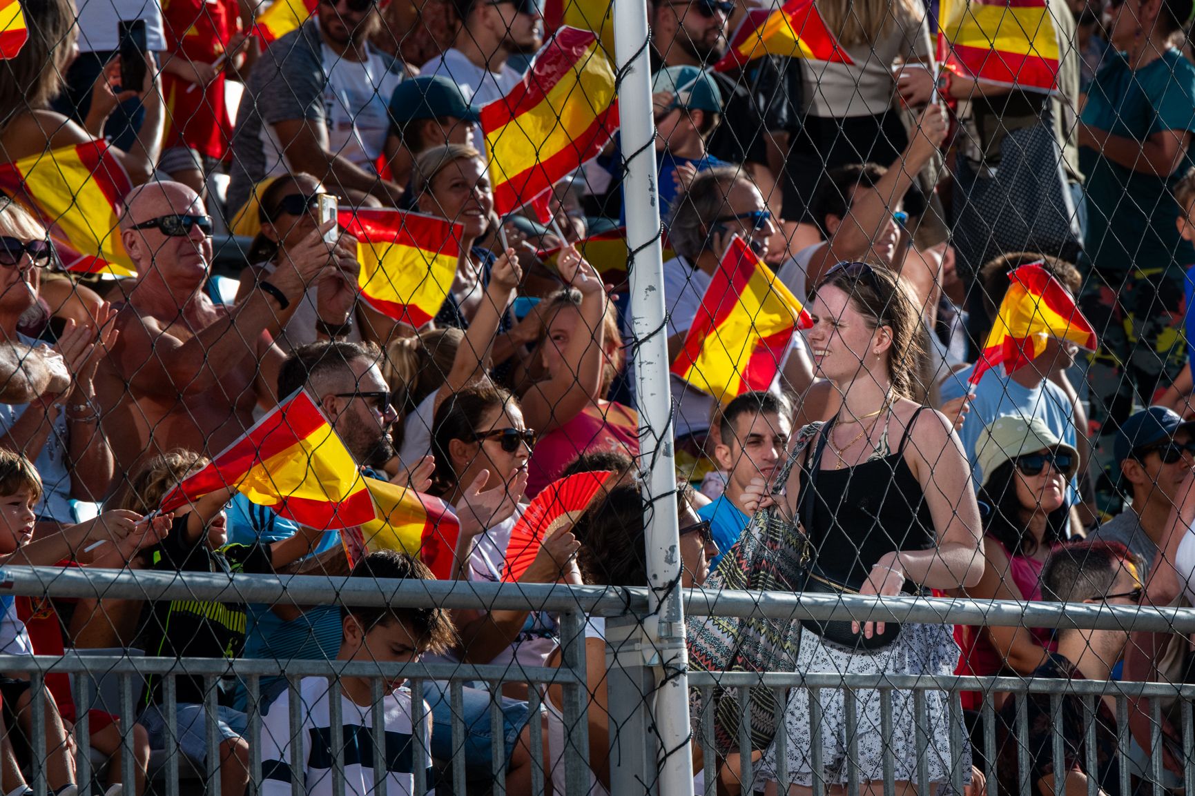 España e Inglaterra de fútbol playa, jugando en la Victoria de Cádiz