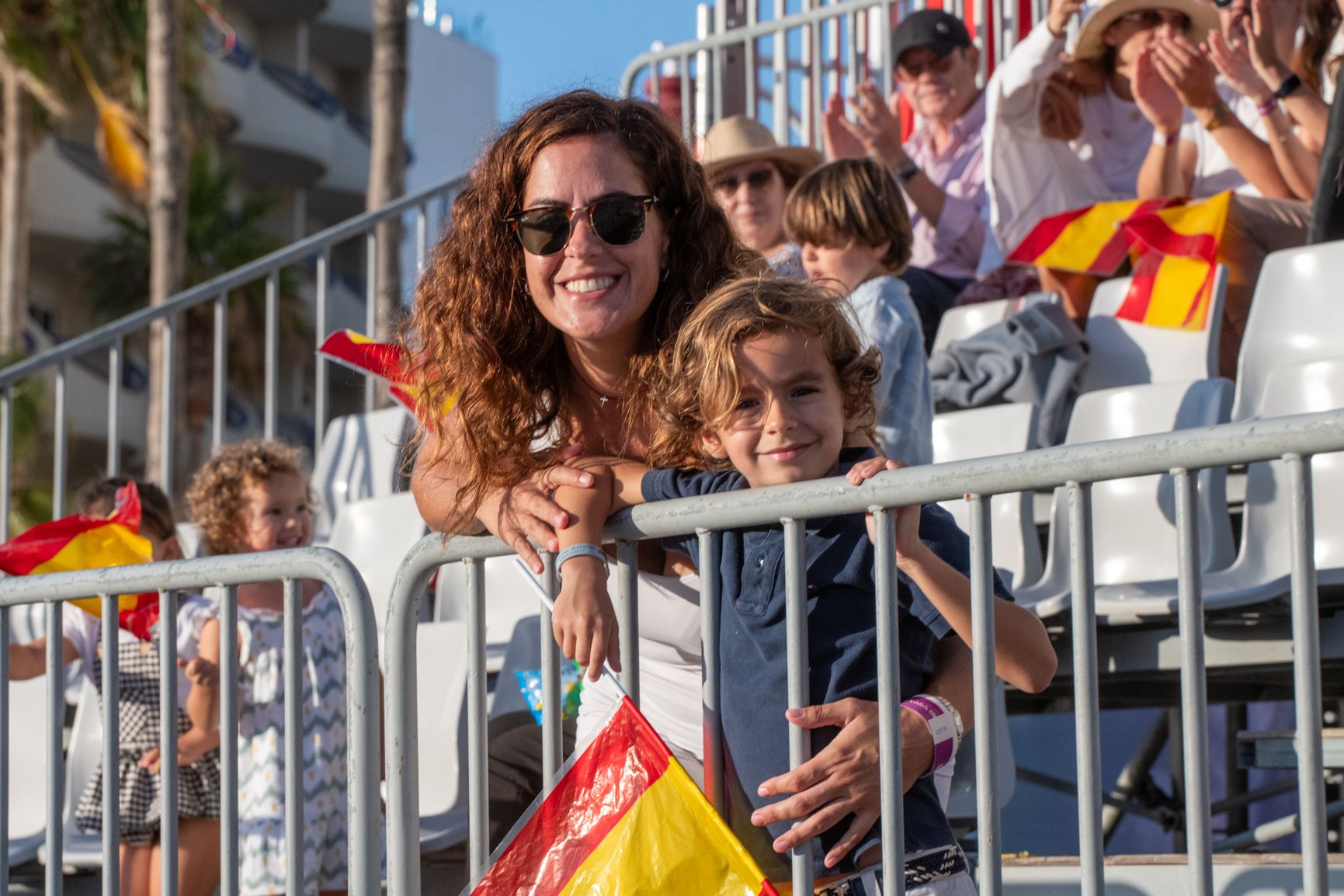 España e Inglaterra de fútbol playa, jugando en la Victoria de Cádiz