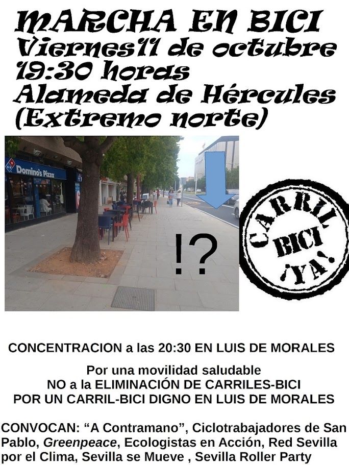 Cartel de la 'bicifestación' en Sevilla.