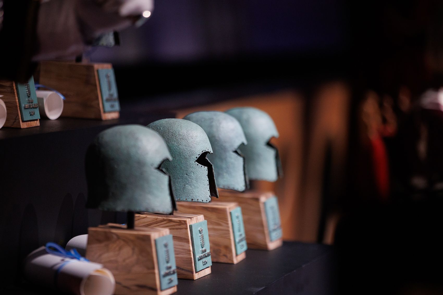 Estatuillas con los Premios Ciudad de Jerez.