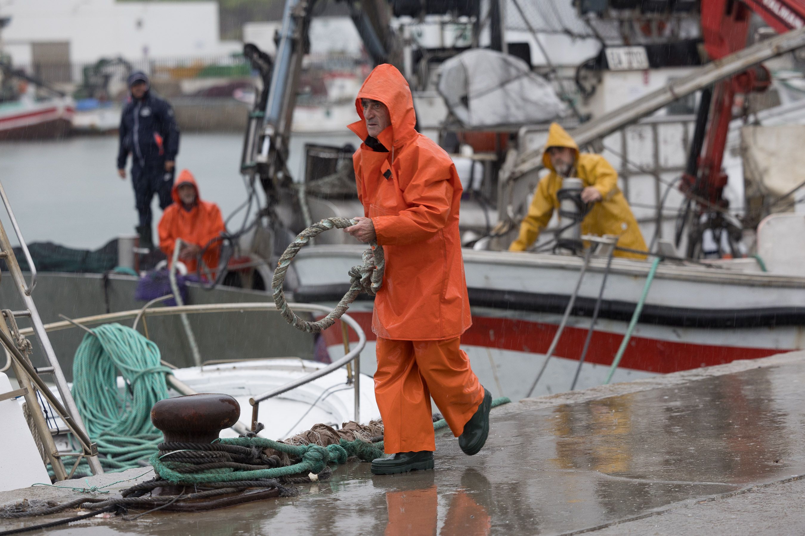 Flota artesanal en el puerto de Barbate durante los últimos días del invierno de 2025.