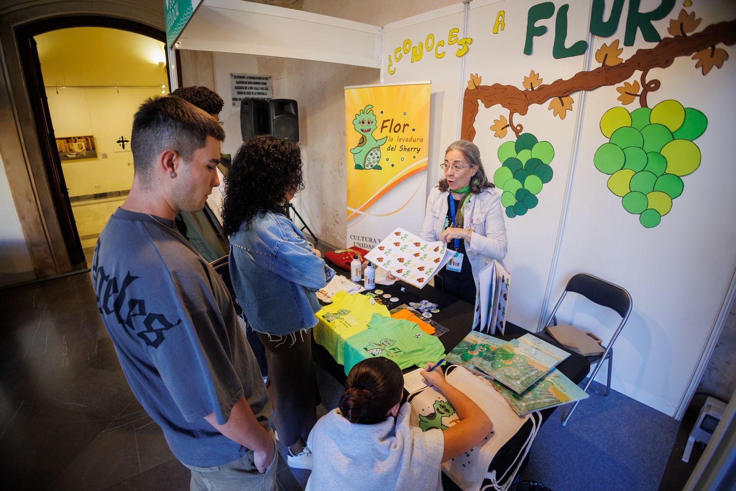 El stand de Flor, la levadura del Sherry en la Feria de la Economía Local de Jerez.