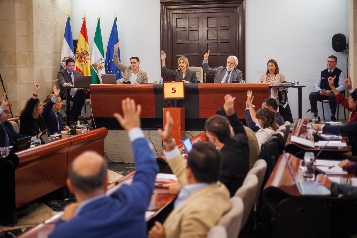 Votación en el pleno municipal del Ayuntamiento de Jerez de este viernes 25 de octubre. Votación en el pleno municipal del Ayuntamiento de Jerez de este viernes 25 de octubre.