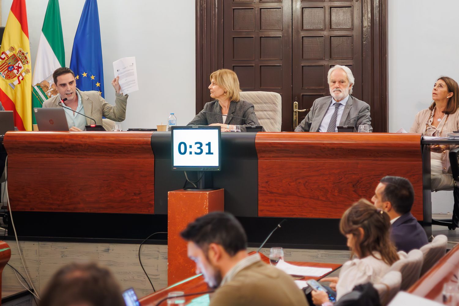 El gobierno local de Jerez, en el pleno en el que anuncia que tiene listos los Presupuestos.