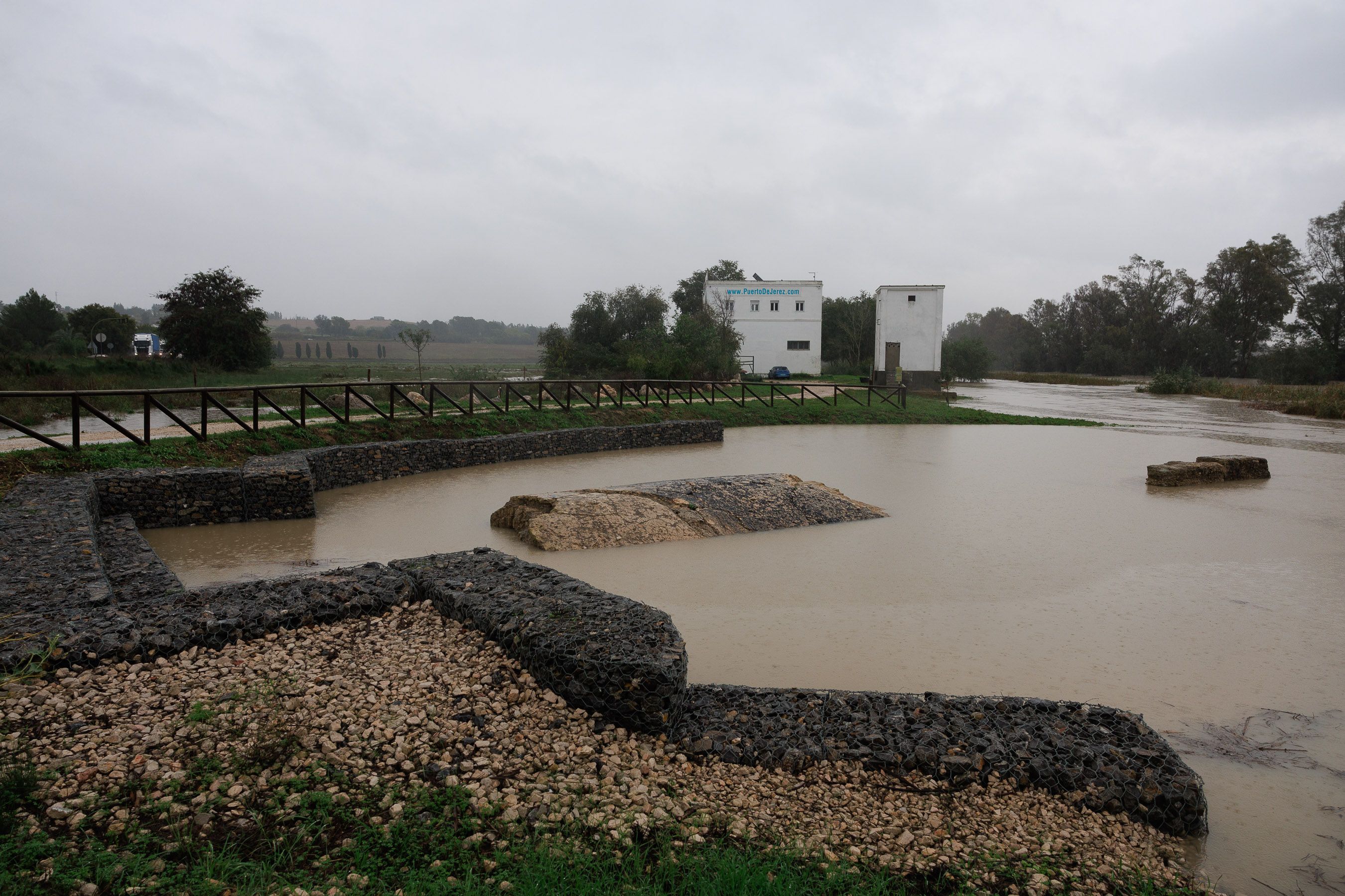 Los molinos de La Corta, inundados.