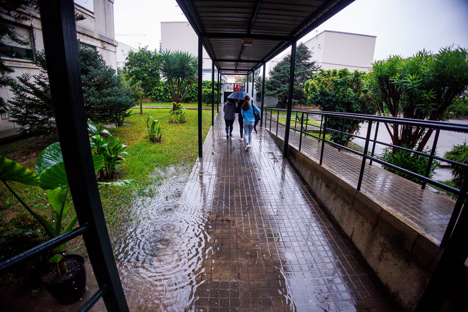 Lluvias en un centro escolar.