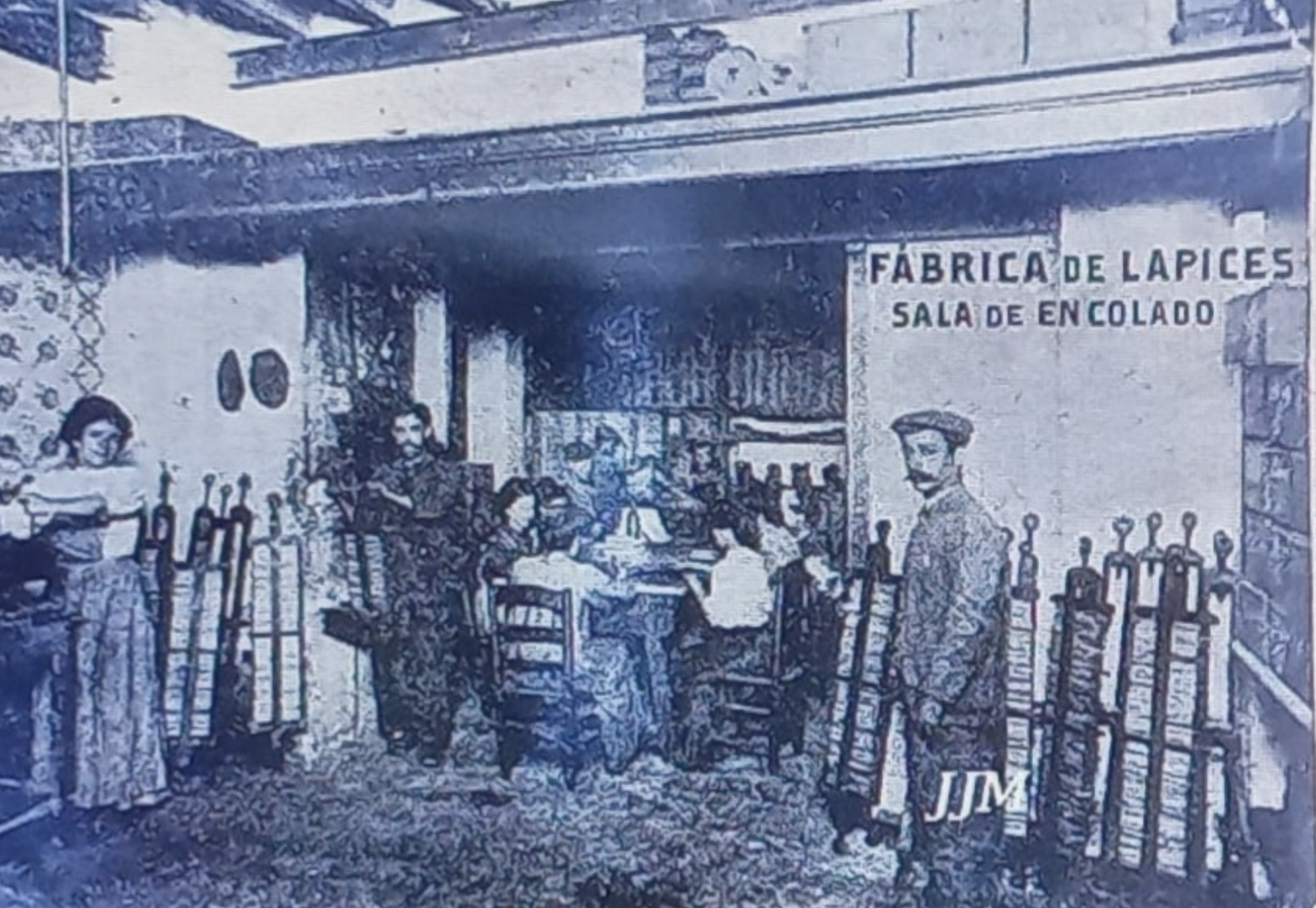Imagen de la fábrica de lapices que hubo en Jerez hace un siglo.