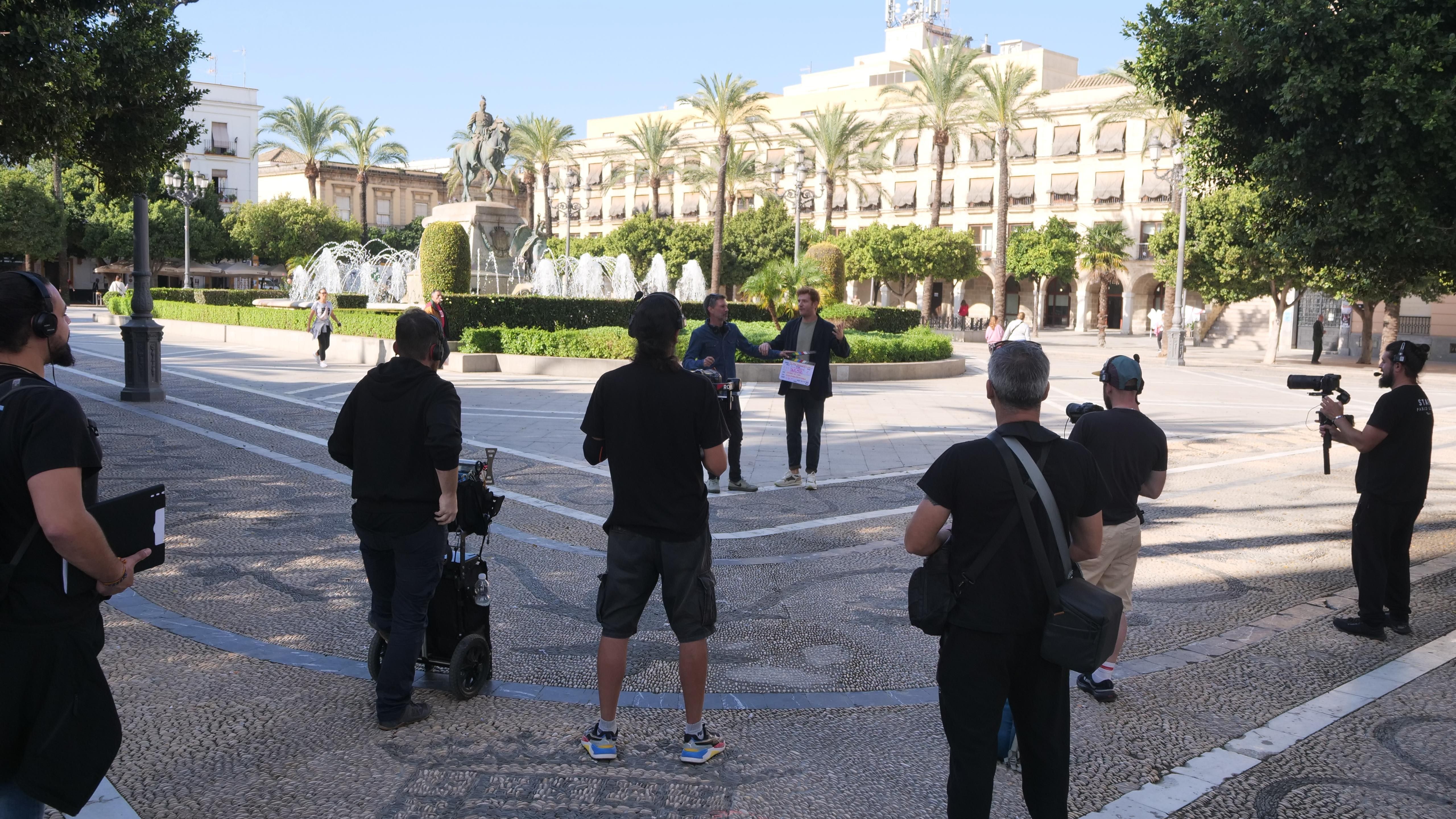 Un momento del rodaje de 'Desmontando Andalucía' en Jerez.