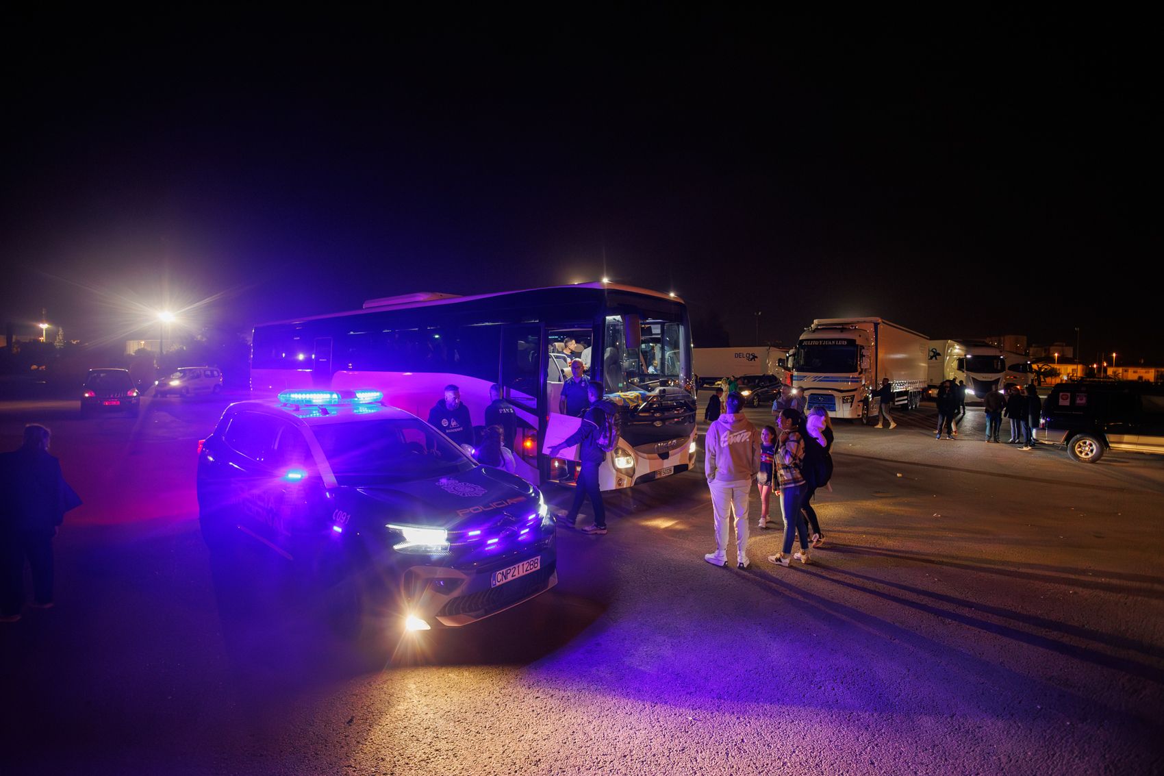 Un vehículo de la Policía Nacional en Jerez, en 