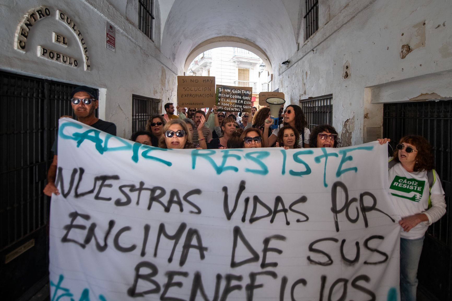 Una protesta pasada impulsada por la plataforma Cádiz Resiste.